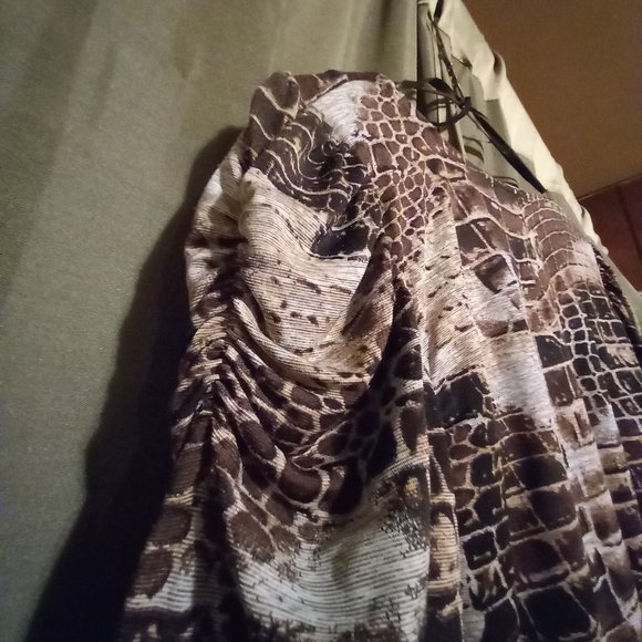 Brown Wood Beaded work casual office Top - Picture 4 of 6